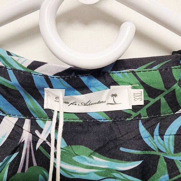 Mens Dress Adventure Tropical Hawaiian Shirt Palm Tree Hibiscus Print Size 3XL - Picture 3 of 4